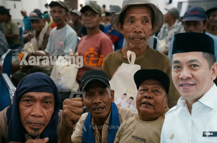 Sumringah Para Tukang Becak saat Mendapatkan THR Lebaran dari Bupati Aep