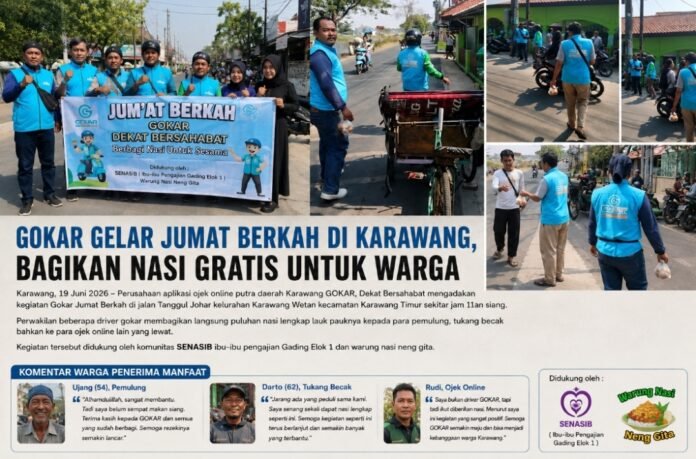 GOKAR Karawang Tebar Kebaikan, Driver Bagikan Nasi Gratis kepada Warga dan Pekerja Jalanan