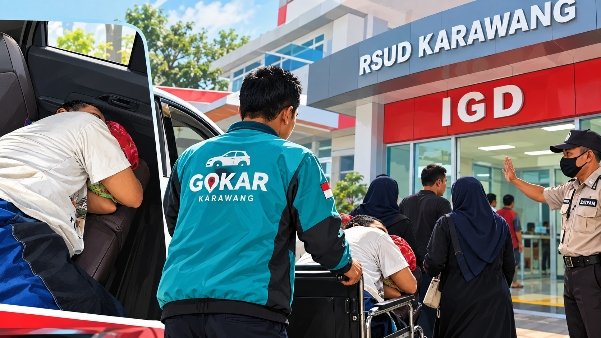 Driver GOKAR Sigap Bawa Pasien dari Karangligar, Saat IGD RSUD Karawang Disebut Penuh