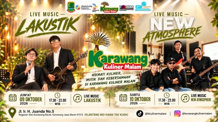 GOKAR Dukung Karawang Kuliner Malam, Live Music Lakustik dan New Atmosphere Meriahkan Akhir Pekan
